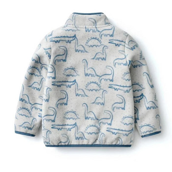 Нови пролетни есенни зимни детски дрехи Бебешки момчета Якета с динозаври Връхни дрехи от поларено руно Меки топли