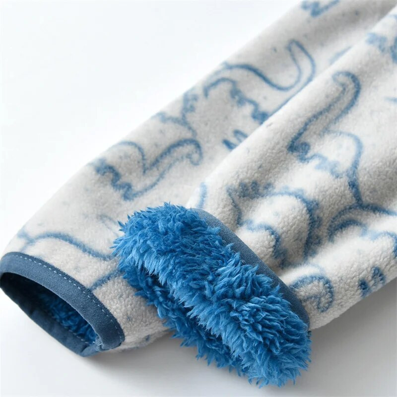 Νέα Άνοιξη Φθινόπωρο Χειμώνας Παιδικά Ρούχα Βρεφικά Αγόρια Μπουφάν δεινοσαύρων που ξεπερνούν το Polar Fleece Απαλό Ζεστό