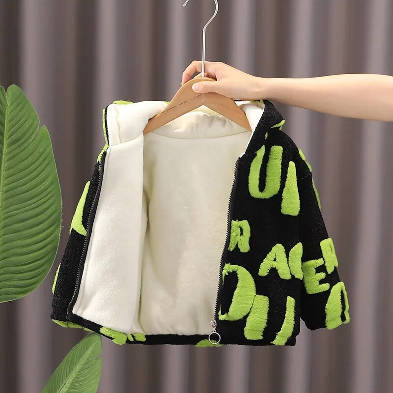 Χειμώνας 2023 Baby Boys Coats Warm Jackets Παχύ βελούδινο παιδικό πανωφόρι με κουκούλα Κοριτσίστικα φθινοπωρινό μπουφάν Παιδικό παλτό χοντρά ρούχα