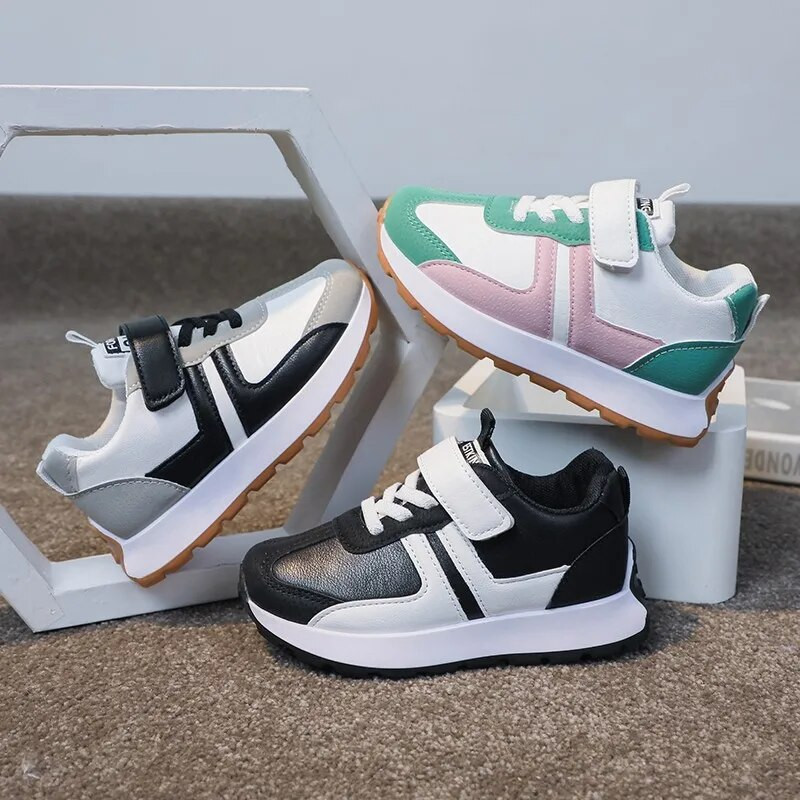 Laste tossud Laste vabaajajalatsid Spordinahast Mugavad kolm värvi Nelja hooaja Jooksmine Vaba aeg Poistele Tüdrukutele Trennarid Poiste kingad