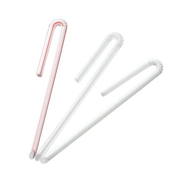 50/100 τμχ Cusp Straw Chain Package Curved Wrapped Drinking 3,6*150mm PP Thin Straws Milk Drinks Small Straws Smoothies Party