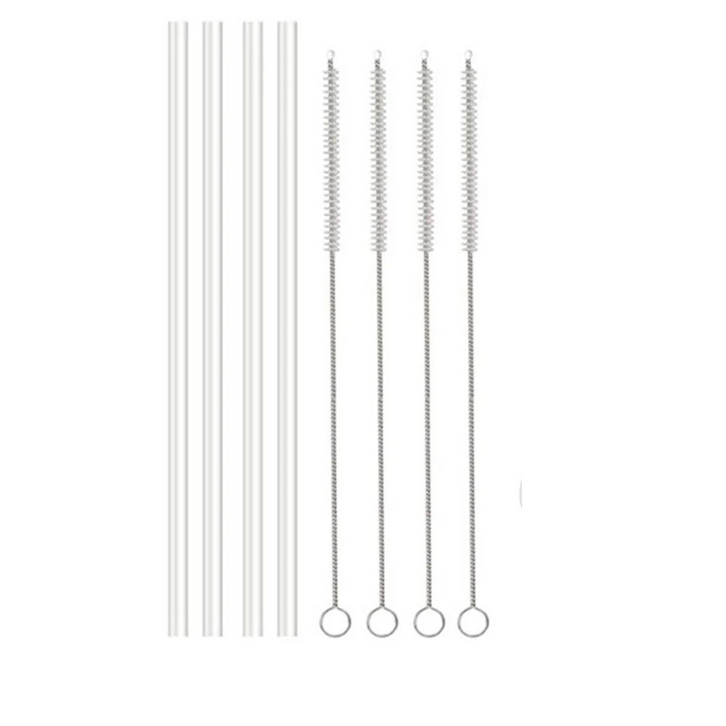 8 vnt šiaudelių pakaitiniai Stanley puodelio šiaudeliai su 2 valymo šepečiais Daugkartiniai šiaudeliai, suderinami su Stanley 14/20/30/40 Oz puodeliu