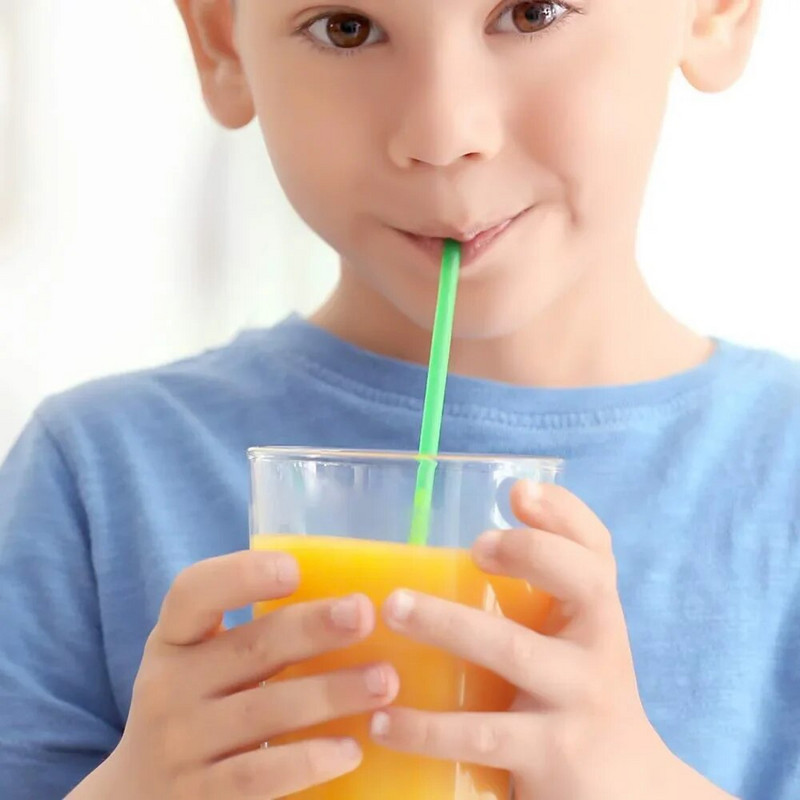 100 vnt Ilgo gėrimo šiaudeliai Spalvingi plastikiniai platūs šiaudeliai Pieno arbatos sultys Kokteilis Gėrimas Šiaudeliai Gimtadienio vakarėlio virtuvės priedai