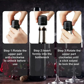 1/2/3 τμχ Πώματα κρασιού κενού, επαναχρησιμοποιήσιμα πώματα για μπουκάλια κρασιού Σετ καπακιών σφραγιστικών σαμπάνιας, στεγανά Εργαλεία βύσματος κρασιού Retain Freshness