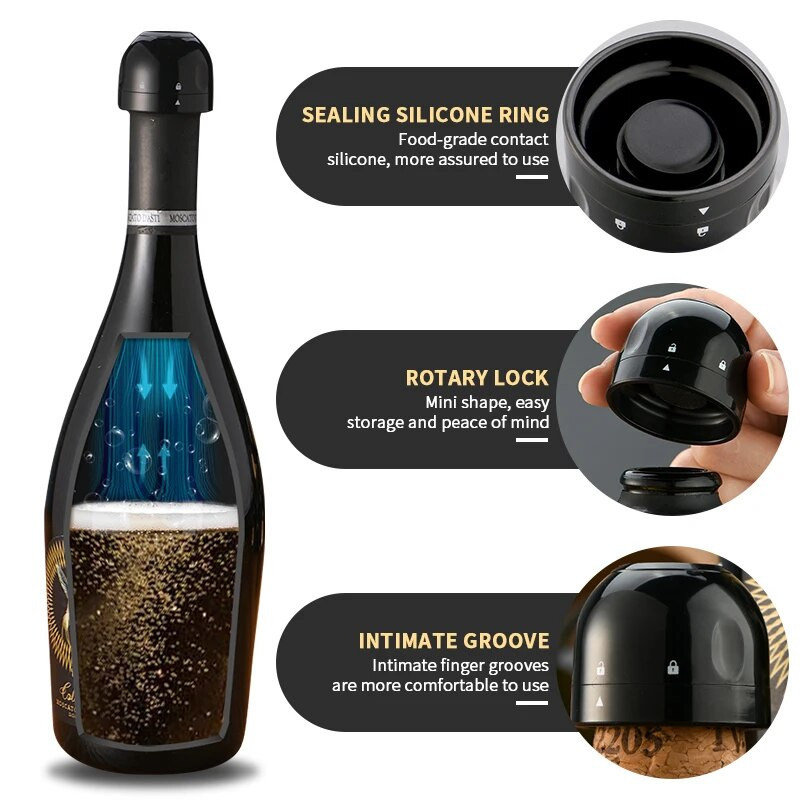 1/3 tk vaakum-punase veini pudeli korgi kork Korduvkasutatavad veinikorgid šampanjapudeli tihendi korgi korgiga veinikork värske hoidja jaoks