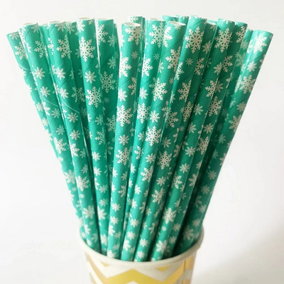 25 τμχ/Σετ Χριστουγεννιάτικα χάρτινα καλαμάκια Χιονονιφάδα χριστουγεννιάτικα στολίδια για χριστουγεννιάτικα χριστουγεννιάτικα χάρτινα καλαμάκια για το σπίτι