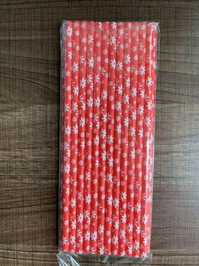 25 τμχ/Σετ Χριστουγεννιάτικα χάρτινα καλαμάκια Χιονονιφάδα χριστουγεννιάτικα στολίδια για χριστουγεννιάτικα χριστουγεννιάτικα χάρτινα καλαμάκια για το σπίτι