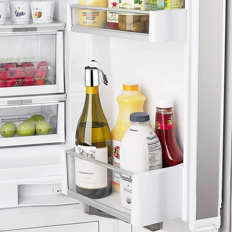 Konco vyno butelio kamštis, nerūdijančio plieno vyno butelio kamštis su silikonu, daugkartinio naudojimo vakuuminio sandariklio butelio kamštis išlaiko vyną šviežią