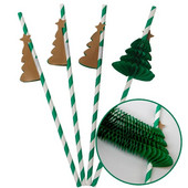 50 τμχ Κυψελοειδή χαρτί καλαμάκι Χριστουγεννιάτικο δέντρο Flamingo Drinking Straws Κοκτέιλ για πάρτι μιας χρήσης Juice Straws Party Επιτραπέζια σκεύη