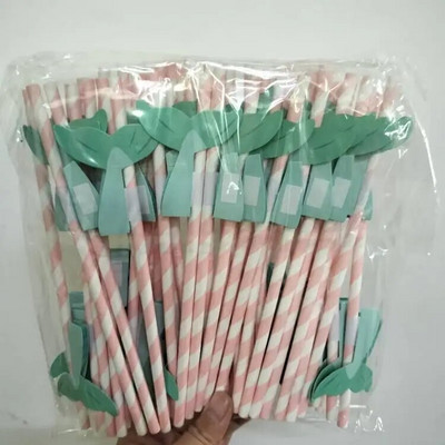 50 τμχ Κυψελοειδή χαρτί καλαμάκι Χριστουγεννιάτικο δέντρο Flamingo Drinking Straws Κοκτέιλ για πάρτι μιας χρήσης Juice Straws Party Επιτραπέζια σκεύη