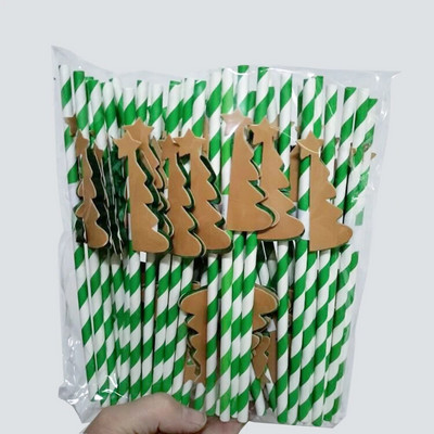 50 τμχ Κυψελοειδή χαρτί καλαμάκι Χριστουγεννιάτικο δέντρο Flamingo Drinking Straws Κοκτέιλ για πάρτι μιας χρήσης Juice Straws Party Επιτραπέζια σκεύη