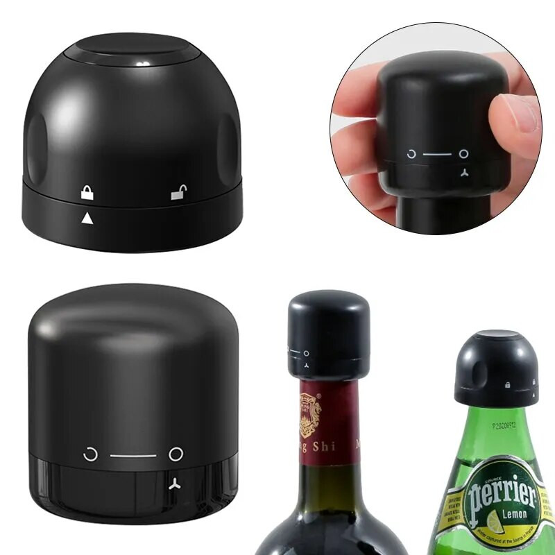 Raudonojo vyno šampano butelių kamštelių rinkinys iš 2 daugkartinių butelių kamščių silikoninių sandarių laikymo priemonių, apsaugančių nuo nuotėkio