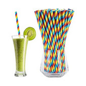 100 τεμ. χάρτινα καλαμάκια Rainbow, βιοαποικοδομήσιμα πολύχρωμα ριγέ χάρτινα καλαμάκια πόσιμου, ανακυκλώσιμα καλαμάκια πόσιμου Pride Party για Jui