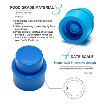 Нова запушалка за бутилки Надуваема херметична капачка за газирани напитки Фризови капачки за запечатване на напитки Капак за помпа за бутилки за многократна употреба Пазител за газиране