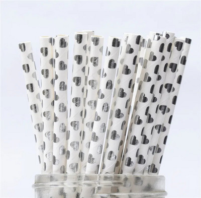 25/50/100 vnt Romantiški popieriniai šiaudeliai Biologiškai skaidūs vintažiniai retro gėlių geriamojo popieriaus šiaudeliai Kalėdų dekoravimo vestuviniai renginiai