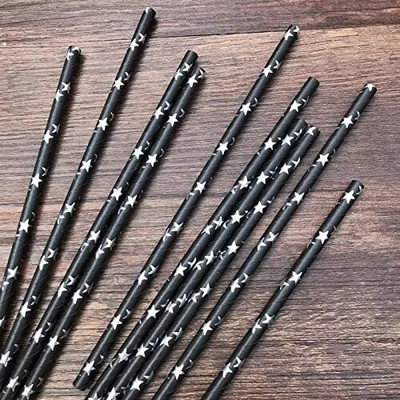 25/50/100 vnt Romantiški popieriniai šiaudeliai Biologiškai skaidūs vintažiniai retro gėlių geriamojo popieriaus šiaudeliai Kalėdų dekoravimo vestuviniai renginiai