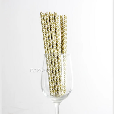 25/50/100 vnt Romantiški popieriniai šiaudeliai Biologiškai skaidūs vintažiniai retro gėlių geriamojo popieriaus šiaudeliai Kalėdų dekoravimo vestuviniai renginiai