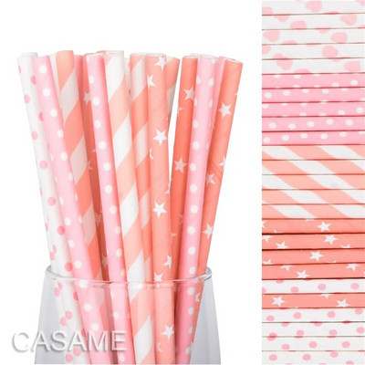 25/50/100 vnt Romantiški popieriniai šiaudeliai Biologiškai skaidūs vintažiniai retro gėlių geriamojo popieriaus šiaudeliai Kalėdų dekoravimo vestuviniai renginiai