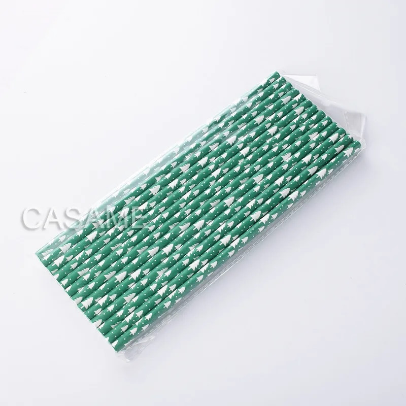 25/50/100 vnt Romantiški popieriniai šiaudeliai Biologiškai skaidūs vintažiniai retro gėlių geriamojo popieriaus šiaudeliai Kalėdų dekoravimo vestuviniai renginiai