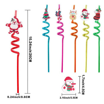 Коледни новогодишни подаръци Сламки за пиене Твърди пластмасови сламки за многократна употреба за сувенири за семейни партита Консумативи за подаръци Без BPA