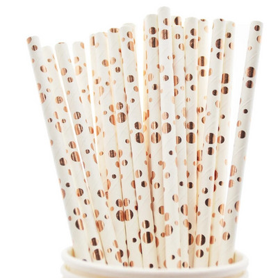 Μαύρο ροζ χρυσό αλουμινόχαρτο ρίγες μασίφ αστέρια κουκκίδα μεταλλικό χαρτί για πόσιμο καλαμάκια μιας χρήσης Στολισμός γάμου Προμήθειες για πάρτι γενεθλίων