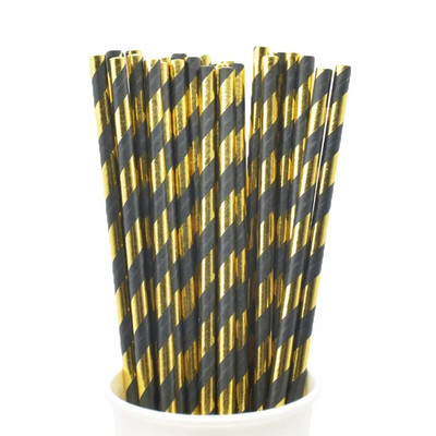 Μαύρο ροζ χρυσό αλουμινόχαρτο ρίγες μασίφ αστέρια κουκκίδα μεταλλικό χαρτί για πόσιμο καλαμάκια μιας χρήσης Στολισμός γάμου Προμήθειες για πάρτι γενεθλίων