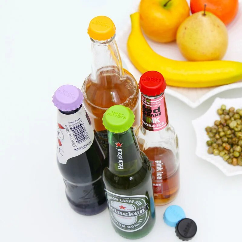 6 τμχ Επαναχρησιμοποιήσιμο καπάκι μπουκαλιού Silica Gel Σφραγισμένο καπάκι μπύρας Προστατευτικό πώμα κρασιού ξύδι για σάλτσα σόγιας μπουκάλι σόδα Cola Καπάκι Εργαλείο κουζίνας