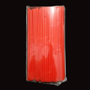100 БР. Пластмасови сламки за еднократна употреба Цветни сламки за парти събитие Гъвкава голяма права тръба Аксесоари за сламки 6*190 мм