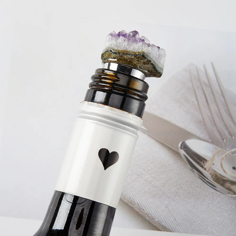 1vnt šampano vyno kamštis natūralaus krištolinio kvarco mineralų mėginio butelio kamštis kvarco netaisyklingo sandarinimo vyno kamštienos strypo įrankiai