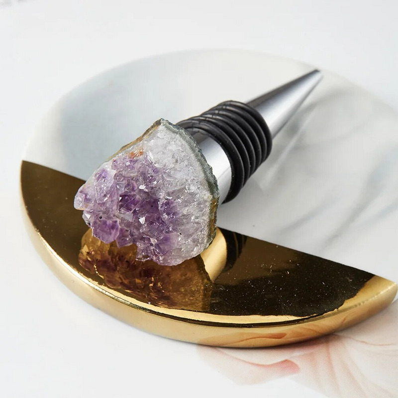 1vnt šampano vyno kamštis natūralaus krištolinio kvarco mineralų mėginio butelio kamštis kvarco netaisyklingo sandarinimo vyno kamštienos strypo įrankiai