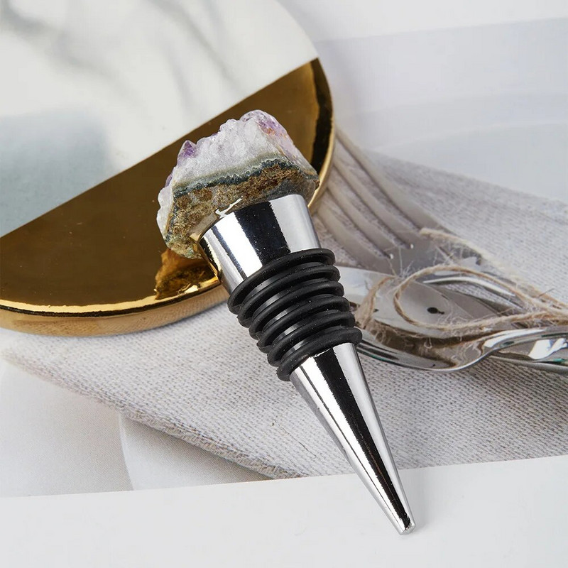 1vnt šampano vyno kamštis natūralaus krištolinio kvarco mineralų mėginio butelio kamštis kvarco netaisyklingo sandarinimo vyno kamštienos strypo įrankiai