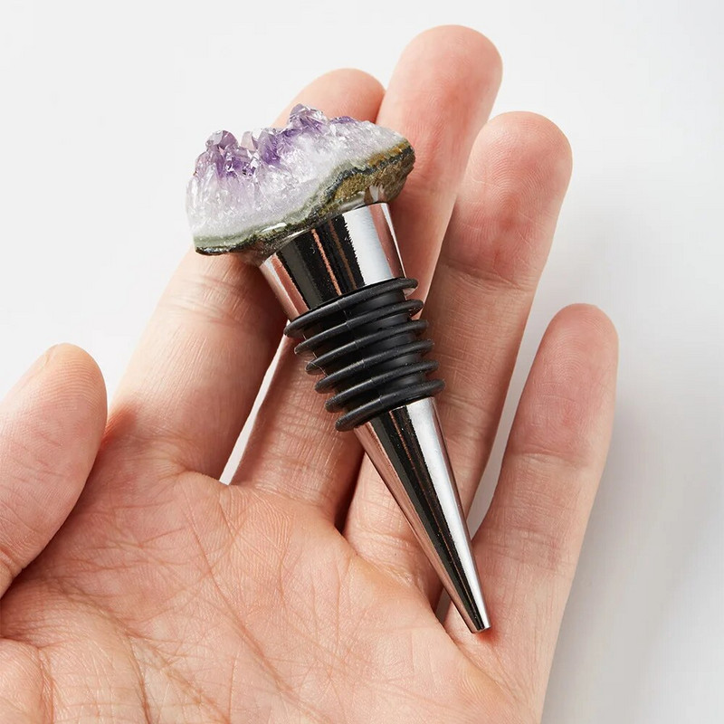 1vnt šampano vyno kamštis natūralaus krištolinio kvarco mineralų mėginio butelio kamštis kvarco netaisyklingo sandarinimo vyno kamštienos strypo įrankiai