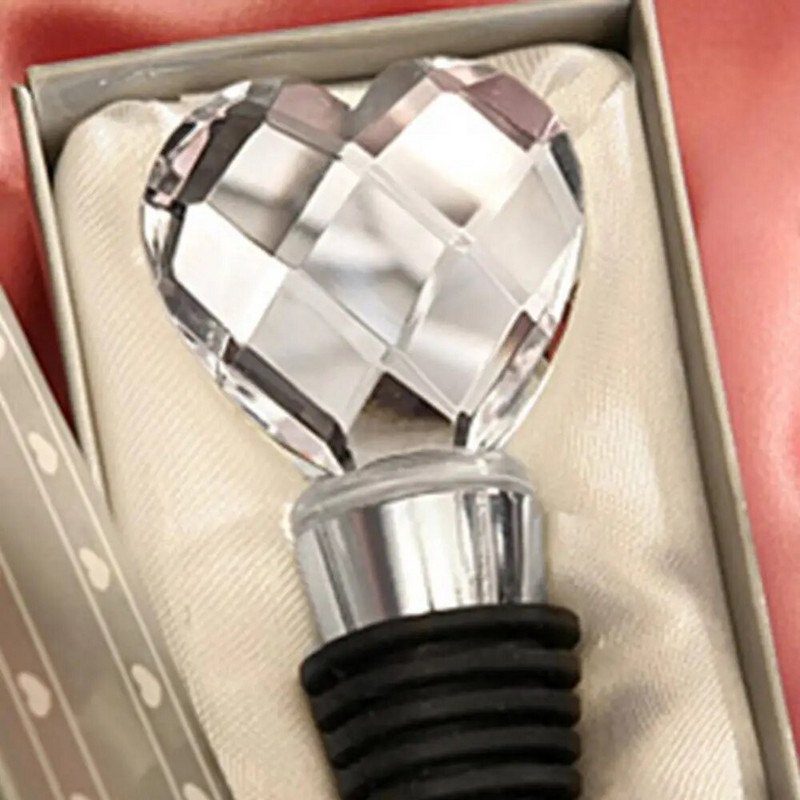 50% HOTCšampanjakork, kroomitud veinikork, kristallkristall, südamekujuline pulmakingitusjoogi vastuvõtt veinivalamise veinikork