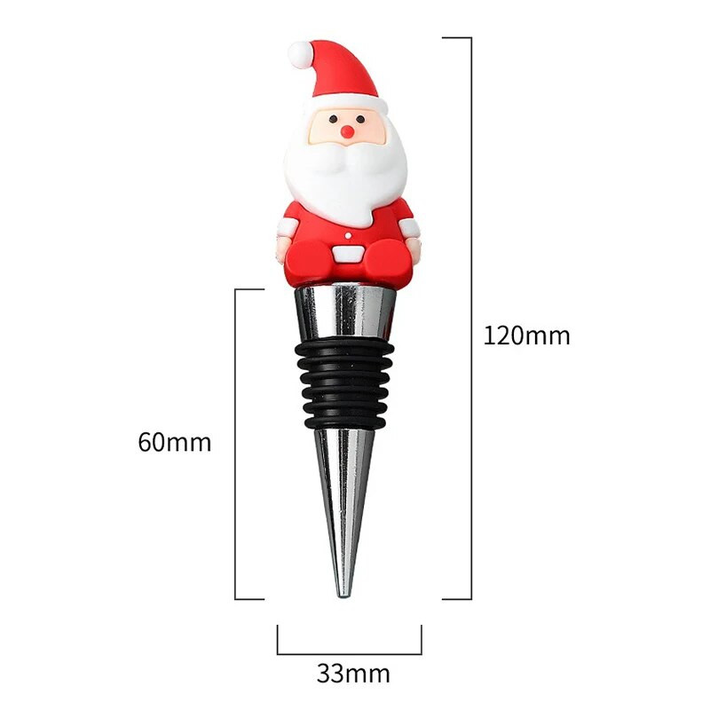 1vnt Kalėdų serija Kalėdų Senelio vyno butelio kamštelis vakarėlio dovana Kalėdų baro dekoras Užsandarintas šviežiai išsilaikantis vyno šampano kamštis