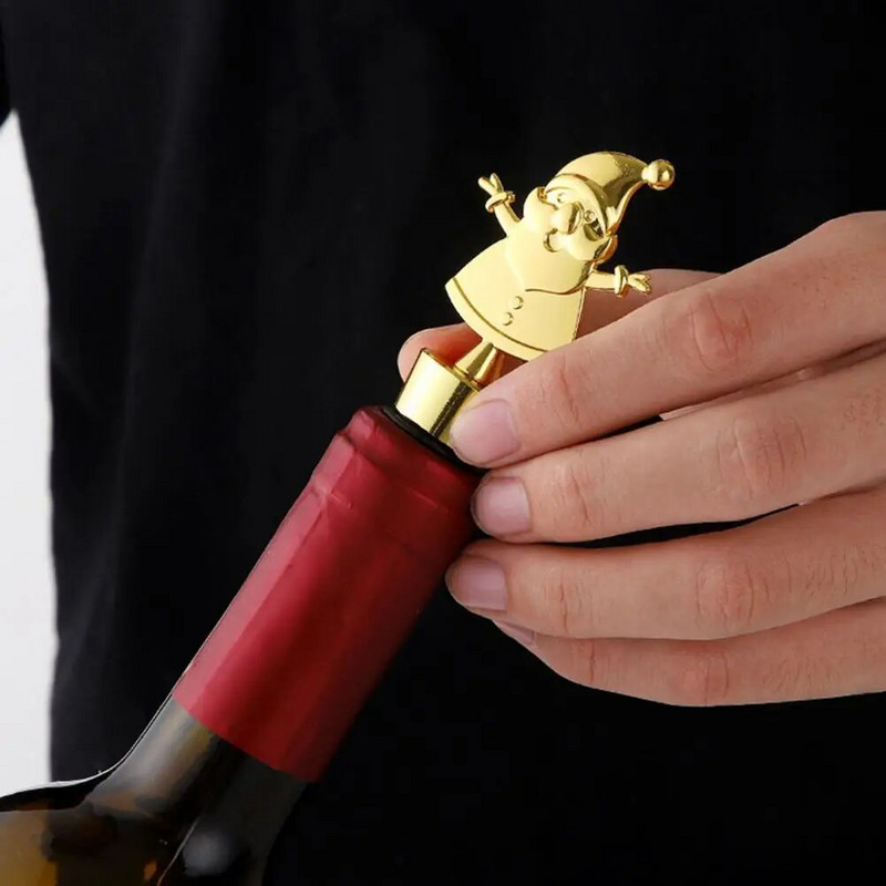 Vinski pluteni čep za boce otporan na curenje Božićni Elk čep za boce 3D dizajn Djed Mraz čep za boce za jednostavno čišćenje Čep za boce vina