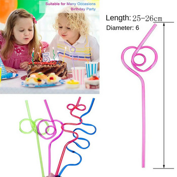 10 бр. Crazy Curly сламки за пиене Цветни пластмасови тръби за пиене за еднократна употреба Консумативи за парти за рожден ден Бар Аксесоари за парти