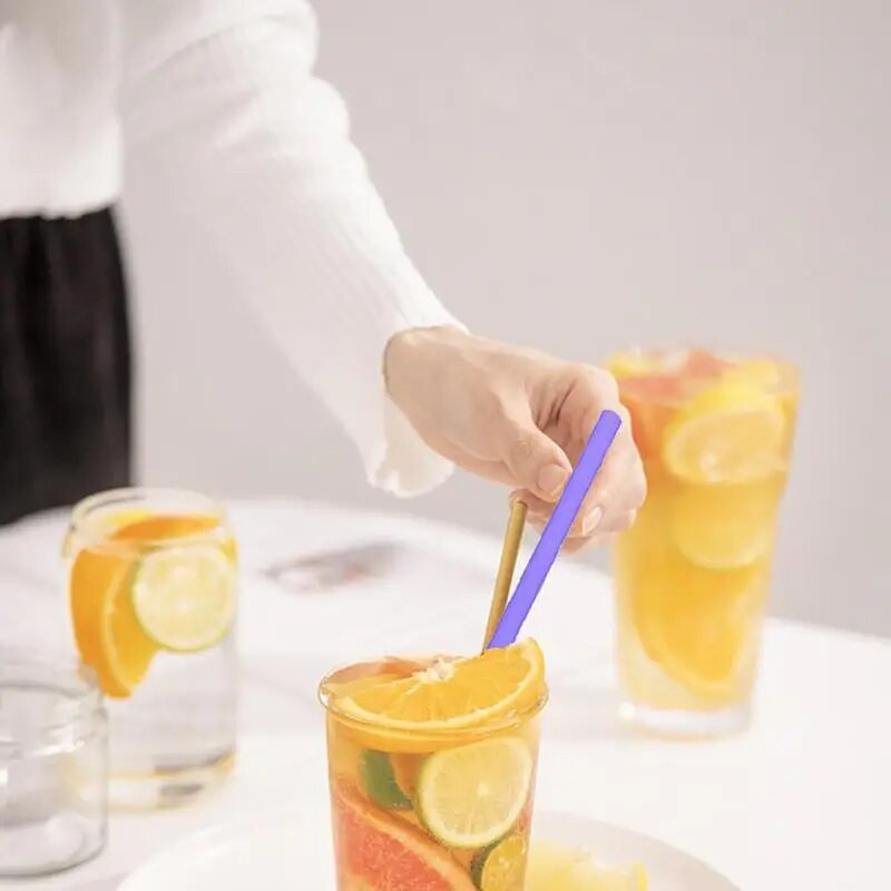 6kom/set Silikonske slamke otvorene jednim klikom za višekratnu upotrebu Odvojiva slamka za piće za hranu, odvojiva slamka za kuhinju za putovanja