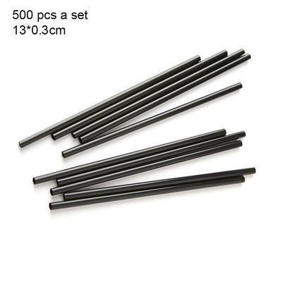 500 tk ühekordsed kokteilikõrred 21/13cm mustad pikad lühikesed plastikkõrred DIY peokõle köögitarvikud joogikõrred