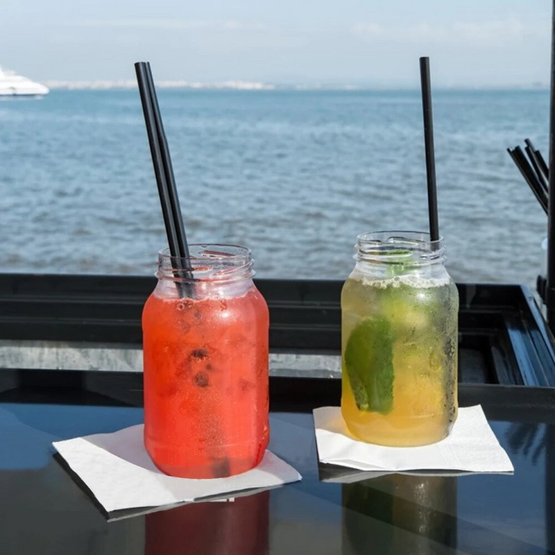 500 tk ühekordsed kokteilikõrred 21/13cm mustad pikad lühikesed plastikkõrred DIY peokõle köögitarvikud joogikõrred