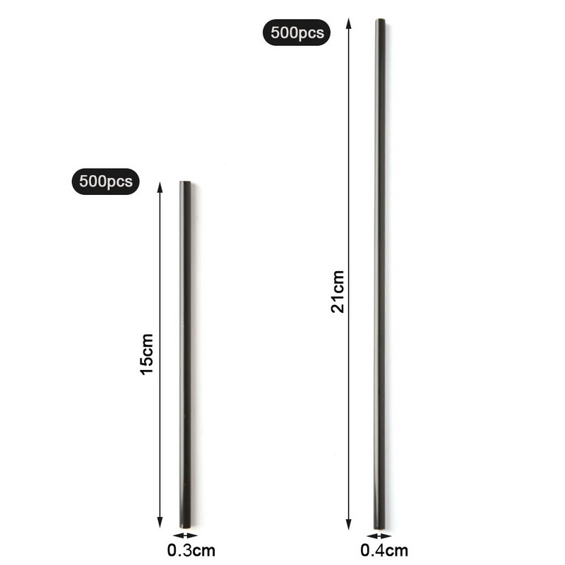 500 tk ühekordsed kokteilikõrred 21/13cm mustad pikad lühikesed plastikkõrred DIY peokõle köögitarvikud joogikõrred