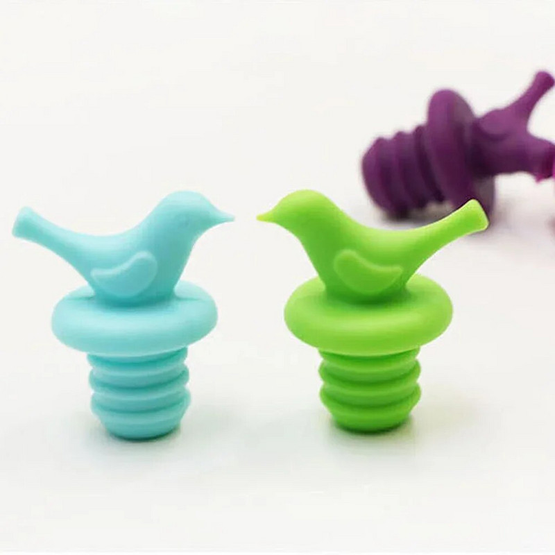 1vnt Creative Bird Design silikoniniai vyno kamščiai butelių kamšteliai vestuvių dovanų vyno pylimo kamščiai