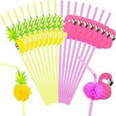 50 τμχ Flamingo Πλαστικά Καλαμάκια Ποτών Τροπικό Κοκτέιλ Χυμού Ανανά Καλαμάκια Χυμού Μίας Χρήσης Διακόσμηση Γάμου Χαβάης