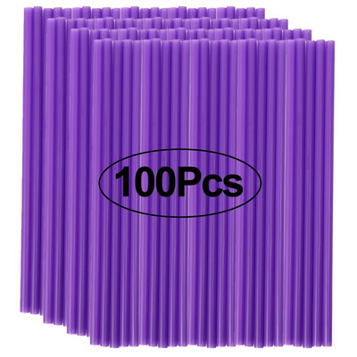 100 τμχ Πολύχρωμα πλαστικά καλαμάκια μιας χρήσης Γάλα Τσάι κοκτέιλ χυμός ποτό καλαμάκια Προμήθειες γενεθλίων για μπαρ Αξεσουάρ κουζίνας