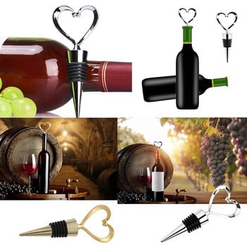 Елегантна запушалка във формата на сърце, червено вино, шампанско, бутилка вино, Свети Валентин, сватбени подаръци, запушалка за многократна употреба, сребърна/златна