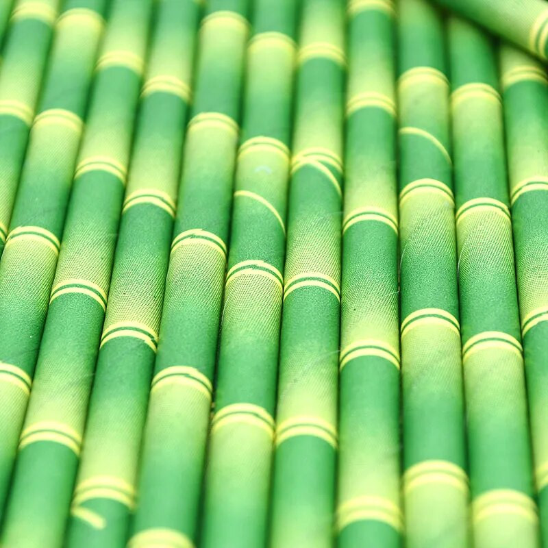 Zeleno smeđi uzorci od bambusa Papirnate slamke Slamka za ispijanje soka za koktele za vjenčanje Rođendan Bar Pub Jungle potrepštine za zabavu