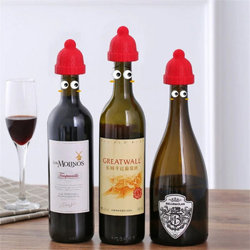 Creative Red Silicone Wine Stopper Christmas Καπάκια μπουκαλιών σε σχήμα καπέλου Επαναχρησιμοποιήσιμα Διακοσμητικό πώμα πώματος κρασιού σφραγισμένο για σαμπάνια