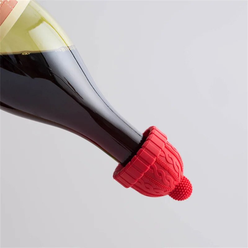 Creative Red Silicone Wine Stopper Christmas Καπάκια μπουκαλιών σε σχήμα καπέλου Επαναχρησιμοποιήσιμα Διακοσμητικό πώμα πώματος κρασιού σφραγισμένο για σαμπάνια