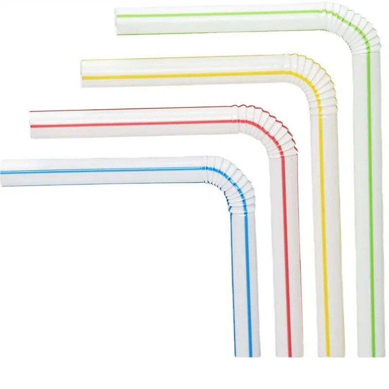 100 komada jednokratne plastične zakrivljene slamčice u boji za vjenčanje, dodaci za piće, pribor za rođendane