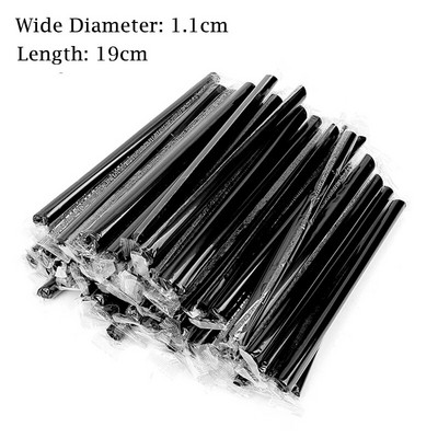 100 vnt. platūs dideli vienkartiniai šiaudeliai Spalvingi plastikiniai gėrimo šiaudeliai Vestuvių vakarėlis Gimtadienis Pieniškos arbatos sulčių šiaudelių batonėlio priedai