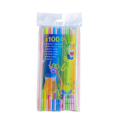 100 TK mitmevärvilised plastikkõrred köögijoogid, ühekordsed joogikõrred, kokteil pulmapeo tarvikud